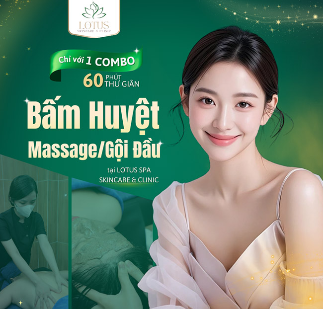 Lotus Spa - Massage Trị Liệu Cổ Vai Gáy + Gội Đầu + Chăm Sóc Da. Voucher 550,000 VNĐ, Còn 199,000 VNĐ, Giảm 64%. Chỉ Có Tại Hotdeal.vn!