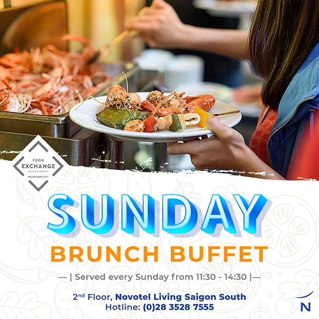 Novotel Living - Phú Mỹ Hưng - Buffet Cao Cấp Trưa Chủ Nhật. Voucher 442,260 VNĐ, Còn 354,000 VNĐ, Giảm 20%. Chỉ Có Tại Hotdeal.vn!