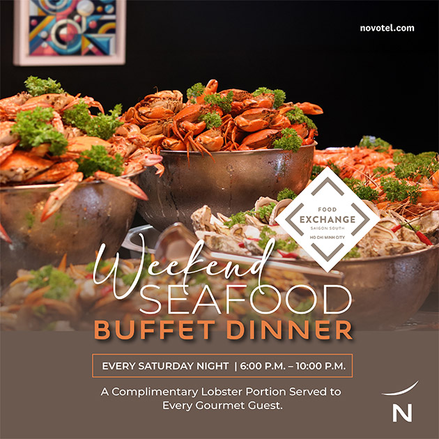 Novotel - Phú Mỹ Hưng - Buffet Hải Sản Cua, Ghẹ Tặng Tôm Hùm. Voucher 690,000 VNĐ, Còn 552,000 VNĐ, Giảm 20%. Chỉ Có Tại Hotdeal.vn!