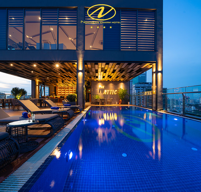 Northern Charm Hotel - Combo Ẩm Thực & Vé Bơi Thư Giãn Cho 1-2 Khách. Voucher 550,000 VNĐ, Còn 495,000 VNĐ, Giảm 10%. Chỉ Có Tại Hotdeal.vn!