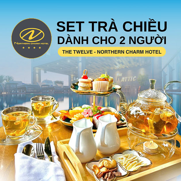 Northern Charm Hotel - Trải Nghiệm Trà Chiều Đẳng Cấp Cho 2 Người. Voucher 600,000 VNĐ, Còn 510,000 VNĐ, Giảm 15%. Chỉ Có Tại Hotdeal.vn!