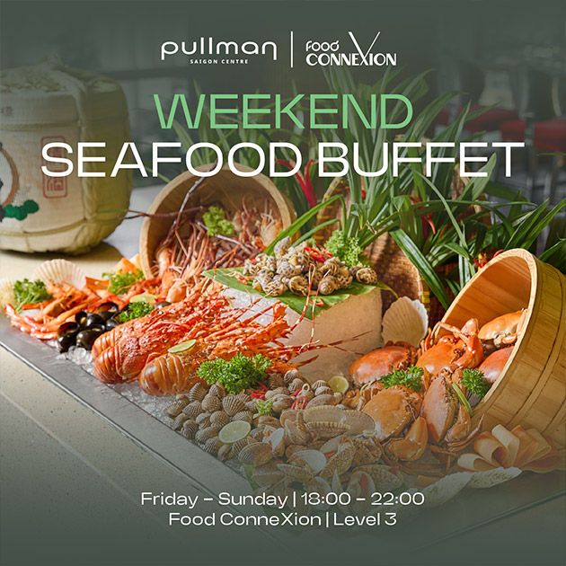Pullman Saigon - Buffet Tối Hải Sản Cao Cấp, Tôm Hùm Không Giới Hạn + Free Flow Soft Drink - T6, T7, CN. Voucher 1,502,000 VNĐ, Còn 1,050,000 VNĐ, Giảm 30%. Chỉ Có Tại Hotdeal.vn!