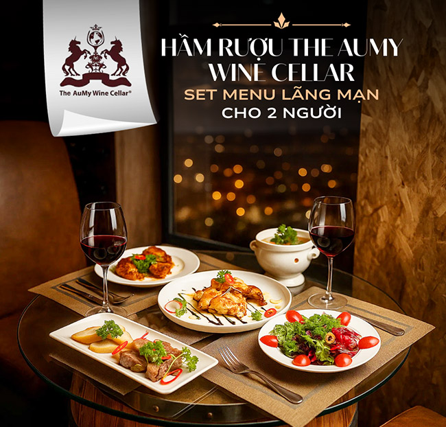 Hầm Rượu The Aumy Wine Cellar - Set Menu Lãng Mạn Cho 2 Người