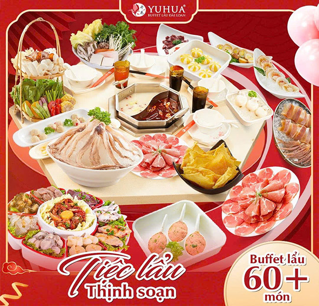 Yuhua Hoàng Hoa Thám - Buffet Lẩu Đài Loan Hơn 80 Món Nhúng. Voucher 269,000 VNĐ, Còn 242,000 VNĐ, Giảm 10%. Chỉ Có Tại Hotdeal.vn!
