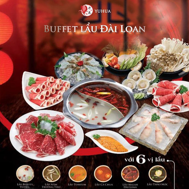 Yuhua Hoàng Hoa Thám - Buffet Lẩu Đài Loan Hơn 80 Món Nhúng. Voucher 269,000 VNĐ, Còn 242,000 VNĐ, Giảm 10%. Chỉ Có Tại Hotdeal.vn!