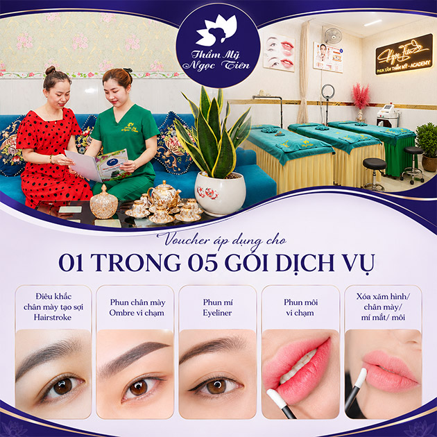 Thẩm Mỹ Ngọc Tiên - Điêu Khắc/ Phun Chân Mày/ Mí/ Môi/ Xóa Xăm. Voucher 3,000,000 VNĐ, Còn 499,000 VNĐ, Giảm 83%. Chỉ Có Tại Hotdeal.vn!