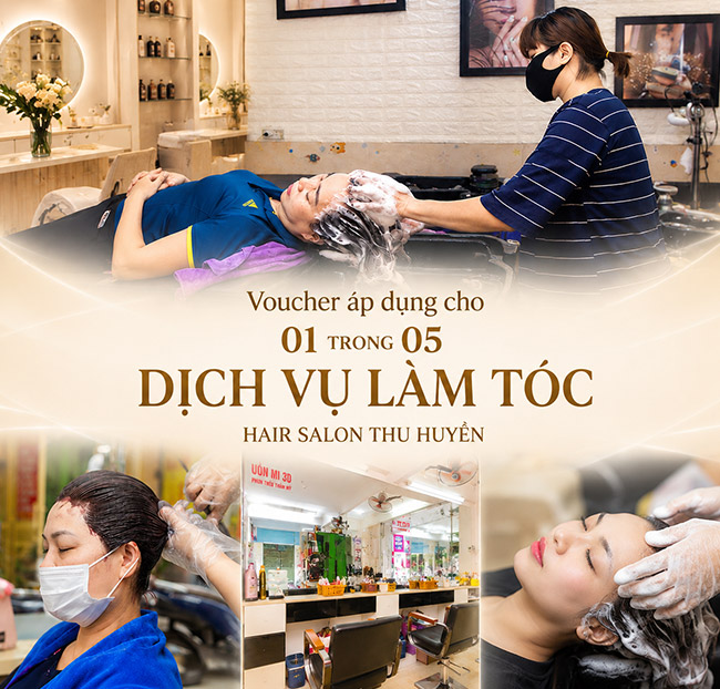 Hair Salon Thu Huyền - 1 Trong 5 Dịch Vụ Làm Tóc Đẳng Cấp: Ép/ Nhuộm/ Uốn/ Phủ Bóng/ Hấp Phục Hồi. Voucher 750,000 VNĐ, Còn 215,000 VNĐ, Giảm 71%. Chỉ Có Tại Hotdeal.vn!