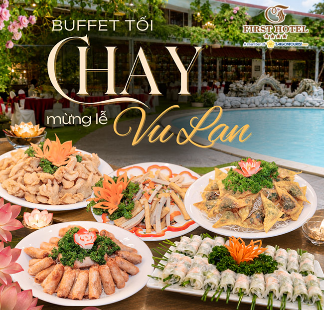 Đệ Nhất - Buffet Chay Buổi Tối Cao Cấp - Khu Vực Hoa Viên Hồ Bơi. Voucher 229,000 VNĐ, Còn 206,000 VNĐ, Giảm 10%. Chỉ Có Tại Hotdeal.vn!