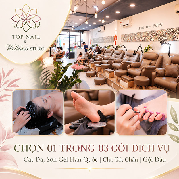 Top Nail Q1 - Cắt Da, Sơn Gel, Trang Trí Hàn Quốc/ Chà Gót Chân/ Gội Đầu + Massage. Voucher 300,000 VNĐ, Còn 99,000 VNĐ, Giảm 67%. Chỉ Có Tại Hotdeal.vn!