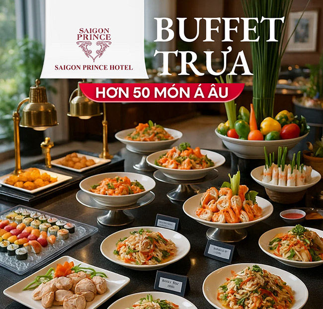 Saigon Prince - International Buffet Trưa Hơn 50 Món Á Âu. Voucher 453,600 VNĐ, Còn 386,000 VNĐ, Giảm 15%. Chỉ Có Tại Hotdeal.vn!