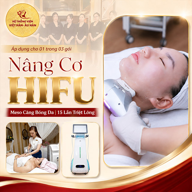 Viện Việt Hàn - Nâng Cơ HIFU/ Meso Căng Bóng Da/ 15 Lần Triệt Lông. Voucher 4,500,000 VNĐ, Còn 399,000 VNĐ, Giảm 91%. Chỉ Có Tại Hotdeal.vn!