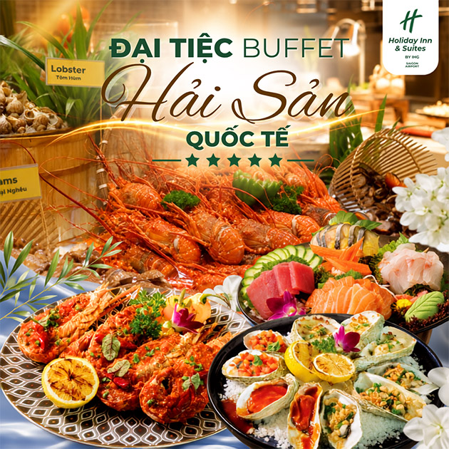 Holiday Inn & Suites - Đại Tiệc Buffet Hải Sản Tôm Hùm 5 Sao. Voucher 793,086 VNĐ, Còn 635,000 VNĐ, Giảm 20%. Chỉ Có Tại Hotdeal.vn!