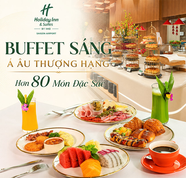 Holiday Inn & Suites - Buffet Sáng Quốc Tế Á, Âu Trên 80 Món. Voucher 436,590 VNĐ, Còn 349,000 VNĐ, Giảm 20%. Chỉ Có Tại Hotdeal.vn!