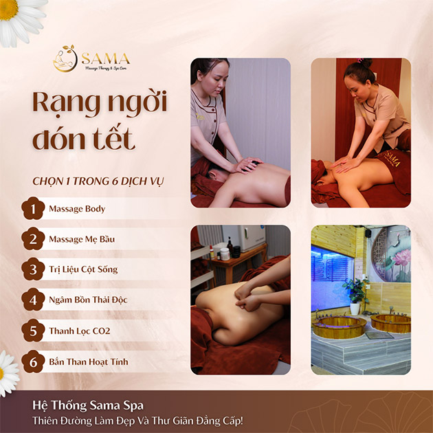 Sama Spa - Massage Body/ Mẹ Bầu/ Trị Liệu Cột Sống 150'. Voucher 899,000 VNĐ, Còn 449,000 VNĐ, Giảm 50%. Chỉ Có Tại Hotdeal.vn!