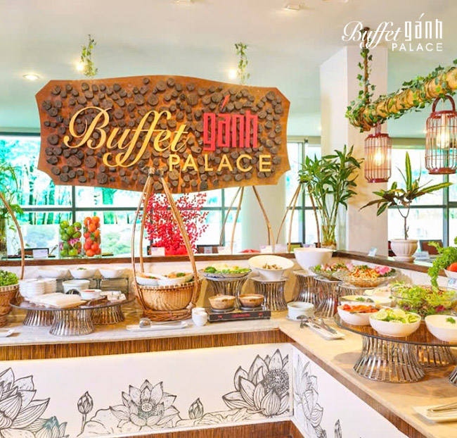 Buffet Gánh Palace Nguyễn Huệ - Ẩm Thực 3 Miền - Trưa Cả Tuần. Voucher 299,000 VNĐ, Còn 259,000 VNĐ, Giảm 13%. Chỉ Có Tại Hotdeal.vn!