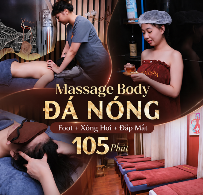 Ruka Spa - Massage Body Đá Nóng + Foot + Xông Hơi + Đắp Mắt 105’. Voucher 450,000 VNĐ, Còn 159,000 VNĐ, Giảm 65%. Chỉ Có Tại Hotdeal.vn!