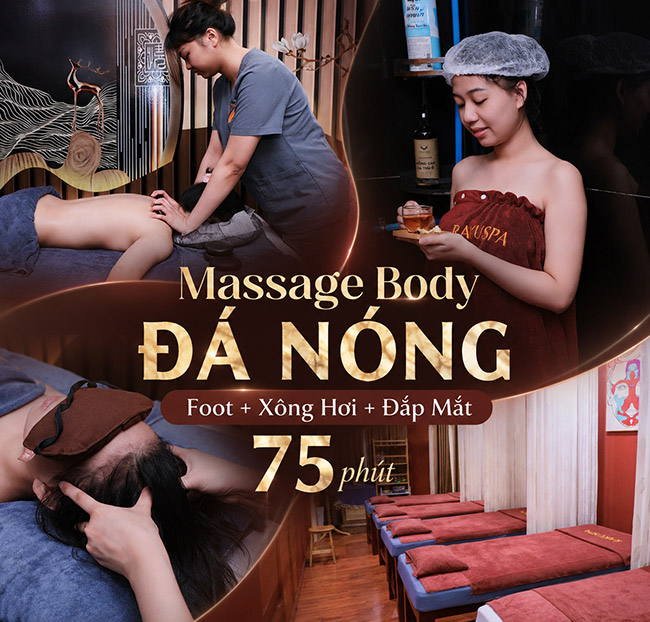 Ruka Spa - Massage Body Đá Nóng + Foot + Xông Hơi + Đắp Mắt 75’. Voucher 350,000 VNĐ, Còn 119,000 VNĐ, Giảm 66%. Chỉ Có Tại Hotdeal.vn!